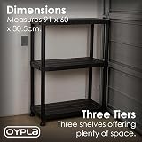 Oypla 3 Tier Black Plastic Heavy Duty Shelving Racking Storage Unit view 7