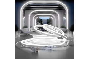 HRGXYUN LED Rope Light, 32.8ft Dimmable Commercial LED Neon Strip Light Outdoor Waterproof,ETL Listed Cool White LED Neon Rope Lights for Supermarket,Building,Celebration,110v