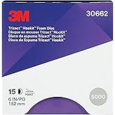 3M Trizact Hookit Foam Disc, 30662, P5000 Grade, 6 in | 15 Discs; Blue, Paint Finishing; Ultrafine Sanding; Micro Scratch Removal