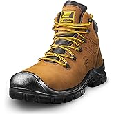 AEGISWARM Steel Toe Work Boots for Men Waterproof Durable Crazy-Horse Non Slip Industrial and Construction Safety Footwear Mens Work Boots (10.5)