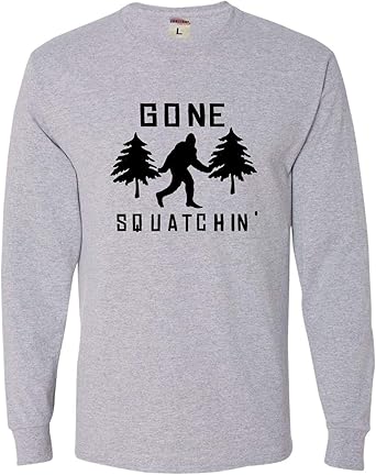 amazon com go all out adult gone squatchin gone squatching bigfoot sasquatch long sleeve t shirt clothing go all out adult gone squatchin gone squatching bigfoot sasquatch long sleeve t shirt