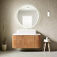 30'' Floating Bathroom Vanity with Sink, Modern Bathroom Vanities with Rectangular Ceramic Basin and Marble Top, Extra Large Storage Drawer, Soft-Close Design, Pre-Assembled Cabinet, Nature Wood
