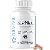 Revive MD Kidney Support Supplement for Men & Women – Kidney Cleanse & Detox Capsules for Overall Health & Function – Vegan-Friendly, Gluten-Free & Soy-Free (135 Vegetarian Capsules, 45 Servings)
