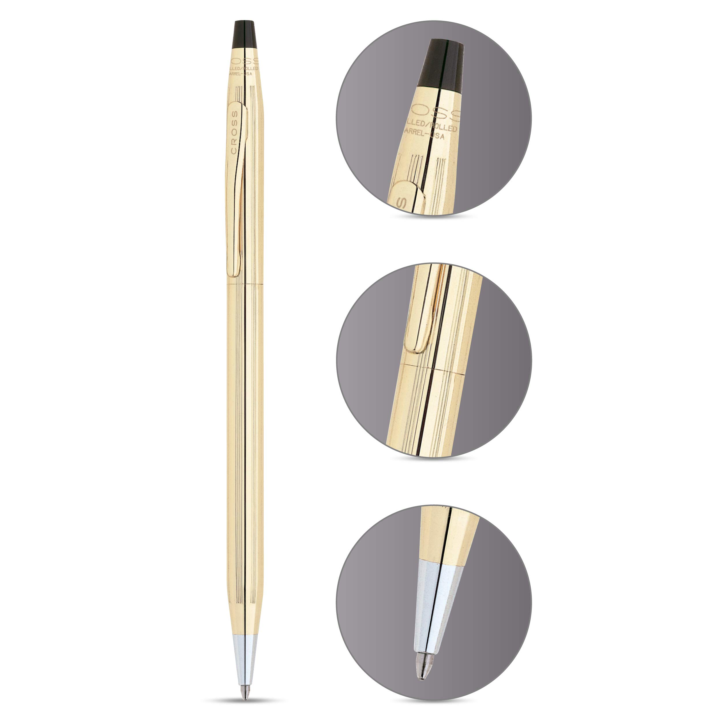 Cross Classic Century Refillable Ballpoint Pen, Medium Ballpen, Includes Luxury Gift Box - 10 Carat Gold