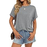 Micticsi Womens Oversized T Shirts Short Sleeve Crewneck Loose Fit Tops Summer Outfits Clothes 2025