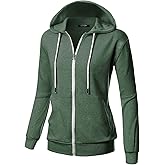 GIVON Women's Lightweight Zip Up Hoodie – Long Sleeve Thin Casual Hooded Jacket, Plus