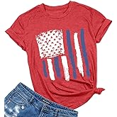 Patriotic Shirts for Women American Flag Shirt 4th of July Tshirt Graphic Tees Casual Short Sleeve Tee Top
