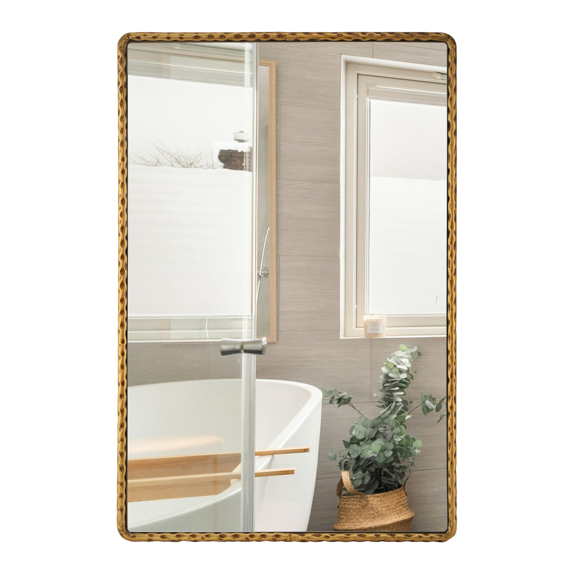CAVINHOME Rectangle Bathroom Mirror with Rounded