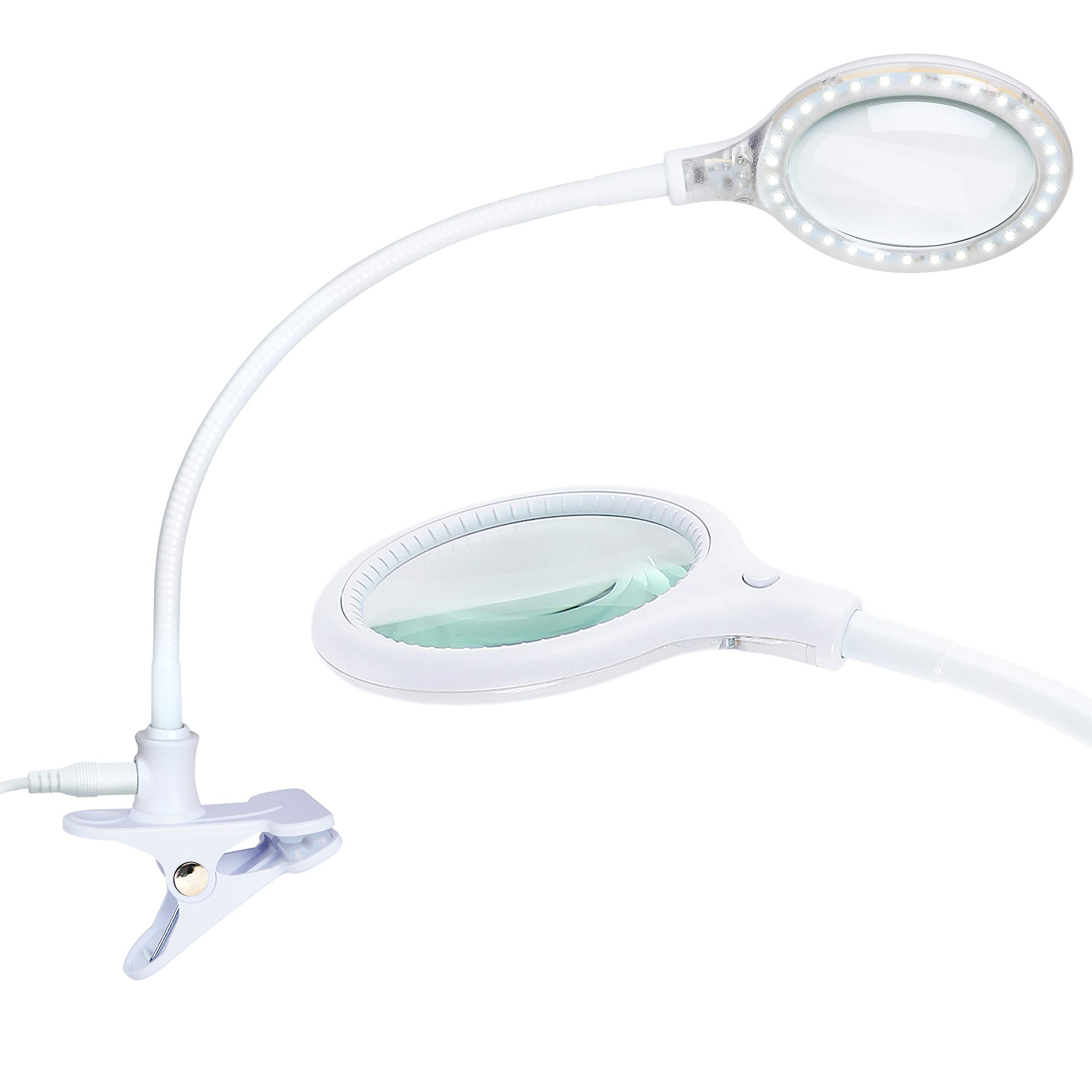 LightView Flex Magnifying Desk Lamp, 1.75X Light Magnifier, Adjustable Magnifying Glass with Light for Crafts, Reading, Close Work