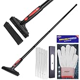 EHDIS Extenble Razor Blade Scraper, 16''-58'' Long Handle 6" Wide Blade Scraper Tool with 10 Double-Edge Blades for Cleaning Paint, Caulk, Adhesive,Painting, Tile, Floors, Ice Scraper (068-pro)