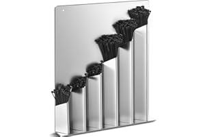 Yaocom Cable Zip Tie Storage Holder Rack Aluminum Zip Tie Organizer Wall Mount 6 Pockets for Enclosed Race Trailer Garage Shop Storage Accessories, Easy to Install with Screws