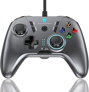 Controller for Nintendo Switch Pro, PS3 Game Controllers USB Wired PC Gamepad for Steam Switch Lite Windows 7 8 10/Android/Mac OS/Raspberry Pi with Ergonomic Design Joystick Turbo, Grey