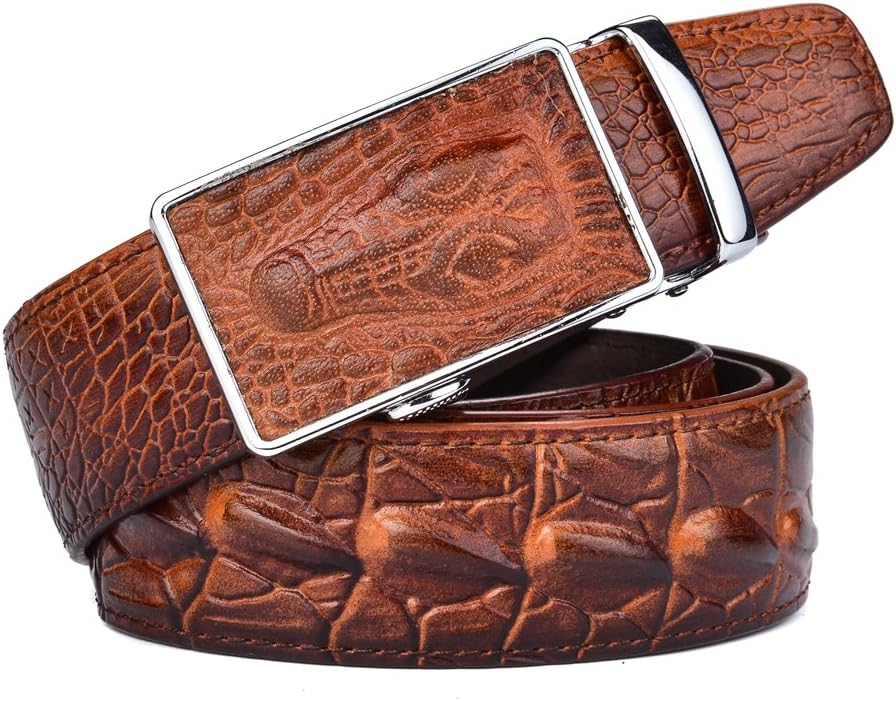 RADYMAN Crocodile Pattern Belt Leather Men Genuine Leather Belt Automatic Buckle