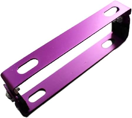 Amazon Mon Luxe 180 角度調整 汎用 アルミ ナンバープレート ステー バイク 原付 ナンバー ステイ ブラケット パープル 紫 バイクアクセサリ 車 バイク