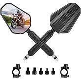 OFIG Adventure Motorcycle Mirrors, Adjustable Motorcycle Side Mirrors with 7/8" Handlebar Mount 8mm 10mm Screws Fit for Motor