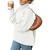 PRETTYGARDEN Women's 2025 Fall Oversized Sweaters Turtleneck Casual Long Sleeve Chunky Knit Pullover Tops Winter Clothes