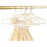 YEBIAO Baby Glitter Hanger 20 Pack,13.97" Kids Toddler Hangers for Closet, Gold Sparkling Plastic Baby Clothes Non-Slip Space Saving Hangers for Dress Up,Large Girl's Gold Hanger
