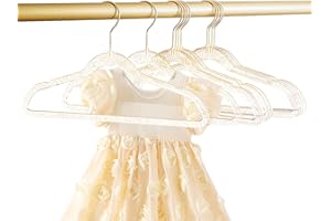 YEBIAO Baby Glitter Hanger 20 Pack,13.97" Kids Toddler Hangers for Closet, Gold Sparkling Plastic Baby Clothes Non-Slip Space Saving Hangers for Dress Up,Large Girl's Gold Hanger