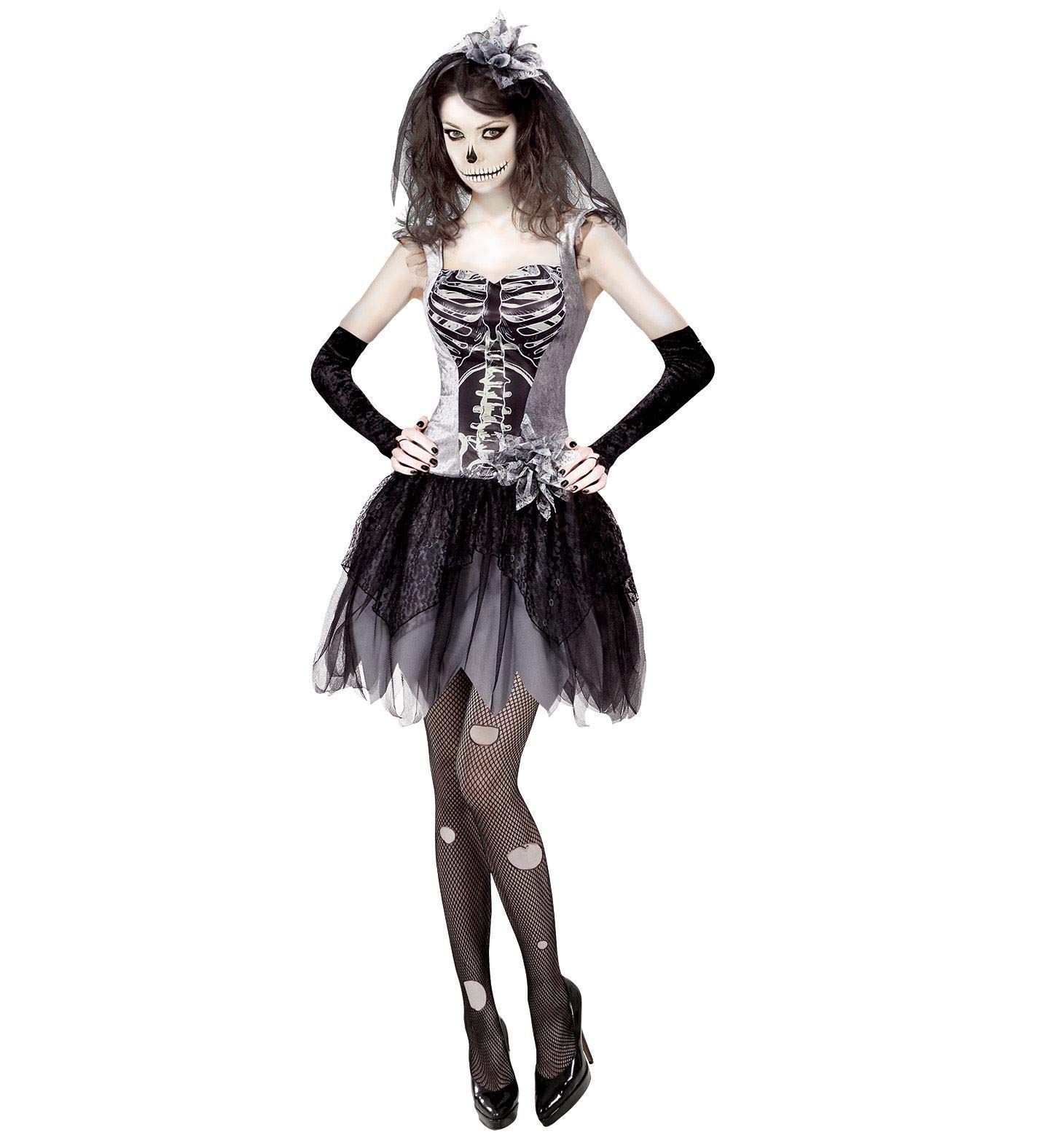 Widmann 07589 Skeleton Bride Adult Costume XS