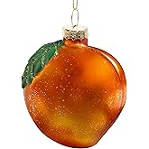 Joiedomi Peach Mini Christmas Ornaments, Fruit Blown Glass Small Ornament for Christmas Tree Hanging Outdoor Decorations Indoor, Xmas Party Favors Supplies Cute Presents Gifts