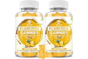 GRNLIFE Berberine Gummies with Ceylon Cinnamon 1500mg High Potency Berberine HCL Supplement for Immune and Metabolism Support, Sugar Free Organic Berberine Gummies Pineapple Flavor - 120 Count