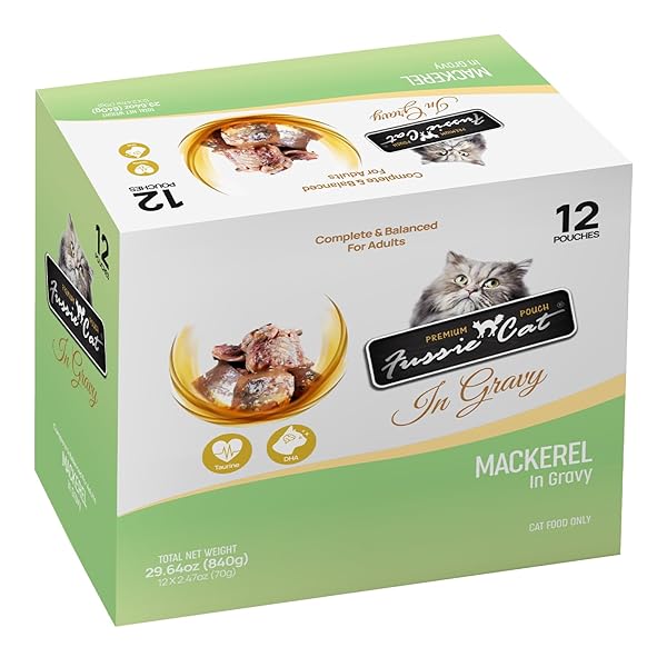 FUSSIE CAT MACKEREL IN GRAVY 12X2.47OZ