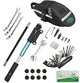 CHUMXINY Bike Repair Kit, 16-in-1 Tool, 120Psi Mini Bicycle Pump, Bicycle Tire Patch Kit, Blue Aluminum Alloy, for Mountain &