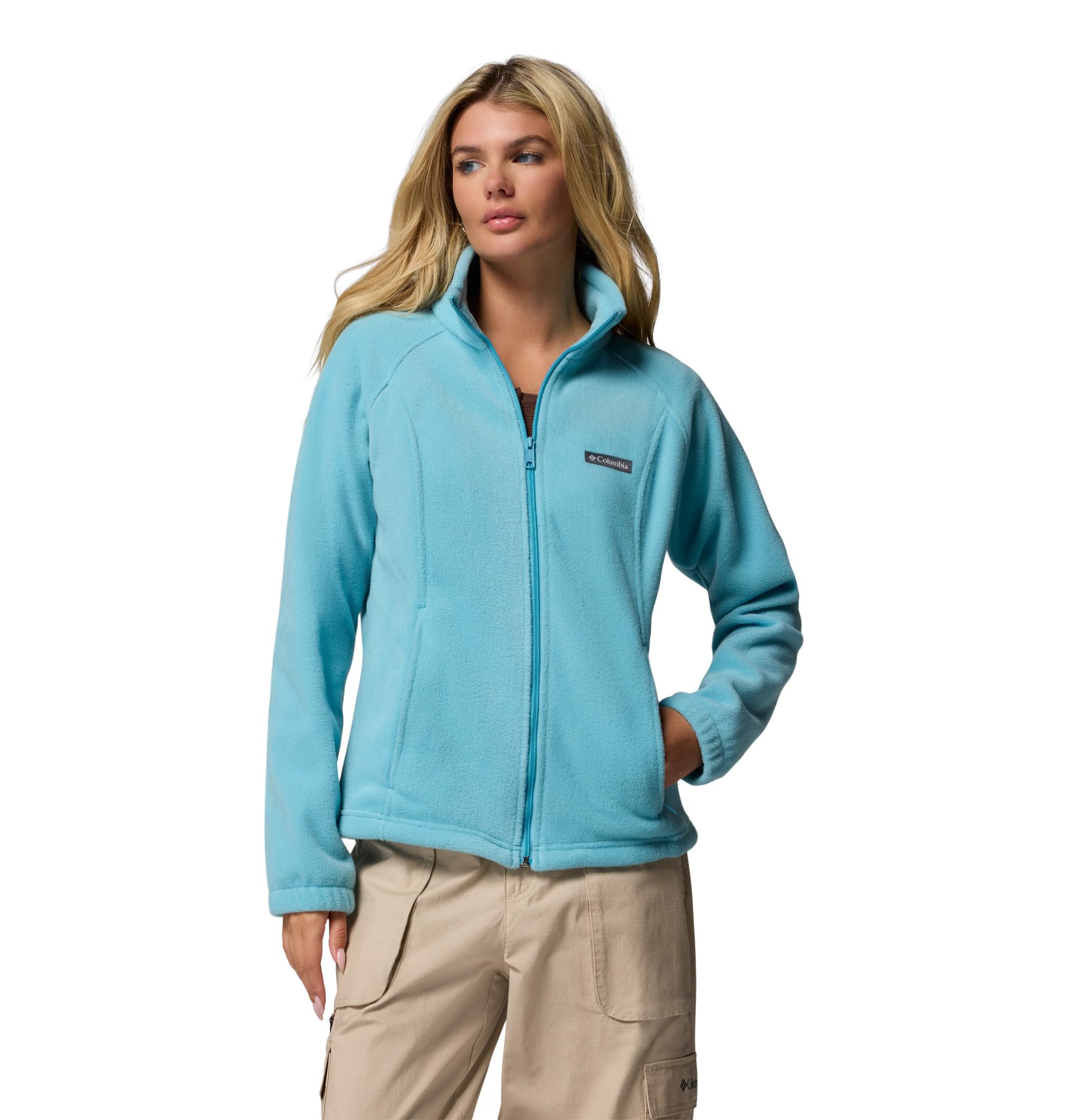 Columbia Womens Benton Springs Full Zip Fleece Jacket, Vintage Blue, X-Small Image