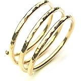 Gold Wraparound Ring in 14k Gold Filled Wire, Adjustable Triple Band
