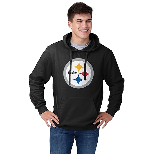 FOCO Men's Standard NFL Logo Solid Hoodie, Team Color