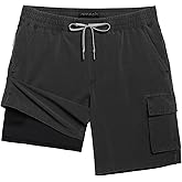 maamgic Mens Swim Trunks with Compression Liner 9 inch Quick Dry Men Bathing Suit Stretch Board Shorts
