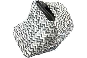 Teddy Run Baby Car Seat Cover, High Stretchy Nursing Cover, 360° Full Privacy Breastfeeding Cover, Multi Use Infant Car Seat Cover for Shopping Cart Cover, Stroller Cover-Stripe