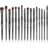 Jessup Eye Brushes Set, Vegan Makeup Brushes with Concealer Powder Eyeshadow Blending Eyeliner Spoolie Brush, 16pcs Premium Synthetic Black Cosmetic Brush T272