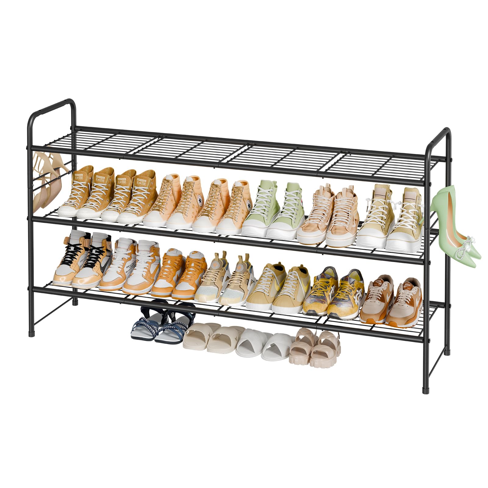 MWQ 3 Tier Metal Shoe Rack Organizer for Closet, 46.5