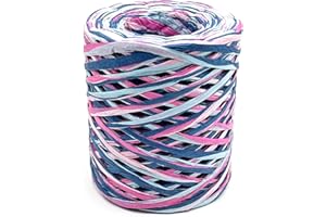 SILLLULE Raffia Paper Craft Ribbon,1/4 Inch 328 Feet Raffia Twine String for Gifts Wrapping,Raffia Ribbon Raffia Paper Rope for Craft Weaving Hats Bags Knitted Crochet DIY Craft Projects,Purple Series