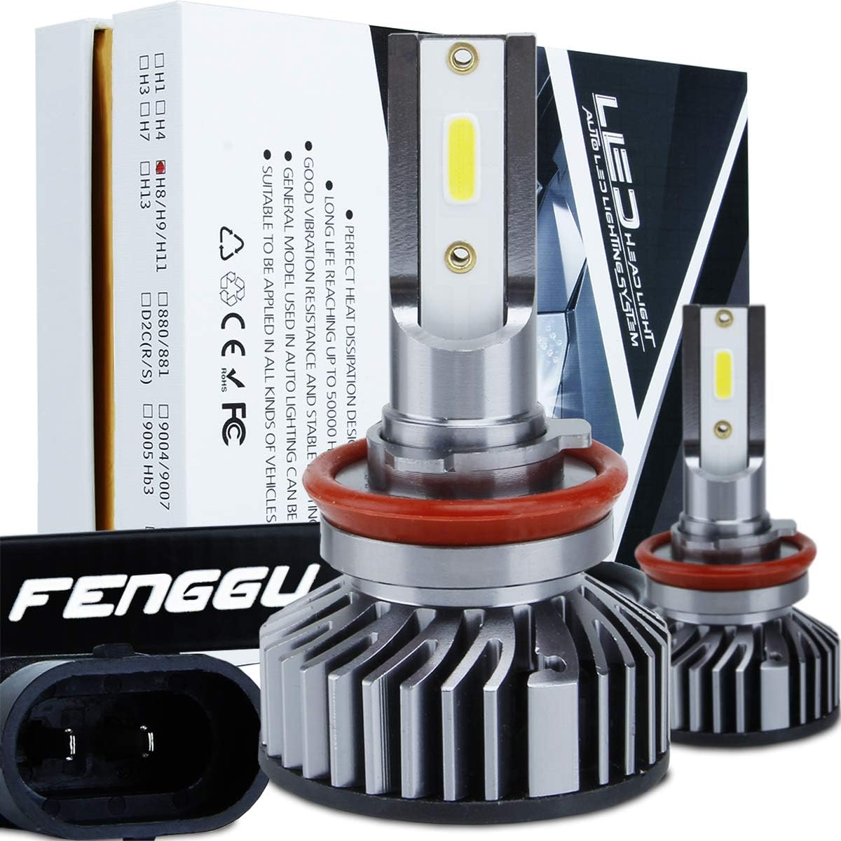 9006 HB4 80W 8000LM Car LED Headlight Bulbs Conversion Kit 6000K White 2018