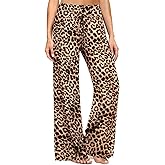 ZOOSIXX Soft Black Pajama Pants for Women, Wide Leg Comfy Casual Lounge Yoga Capri Pants 22'' / 30''