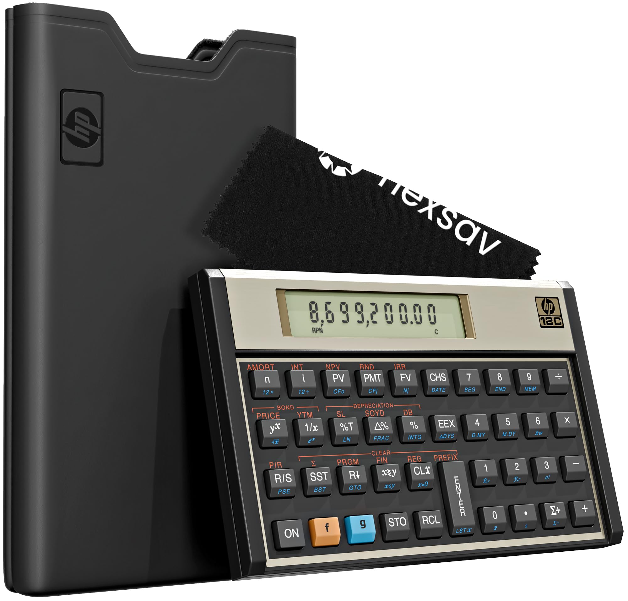 HP 12C Financial Calculator – 120+ Functions: TVM, NPV, IRR, Amortization, Bond Calculations, Programmable Keys – RPN Desktop Calculator for Finance, Accounting & Real Estate – Includes Case + Cloth