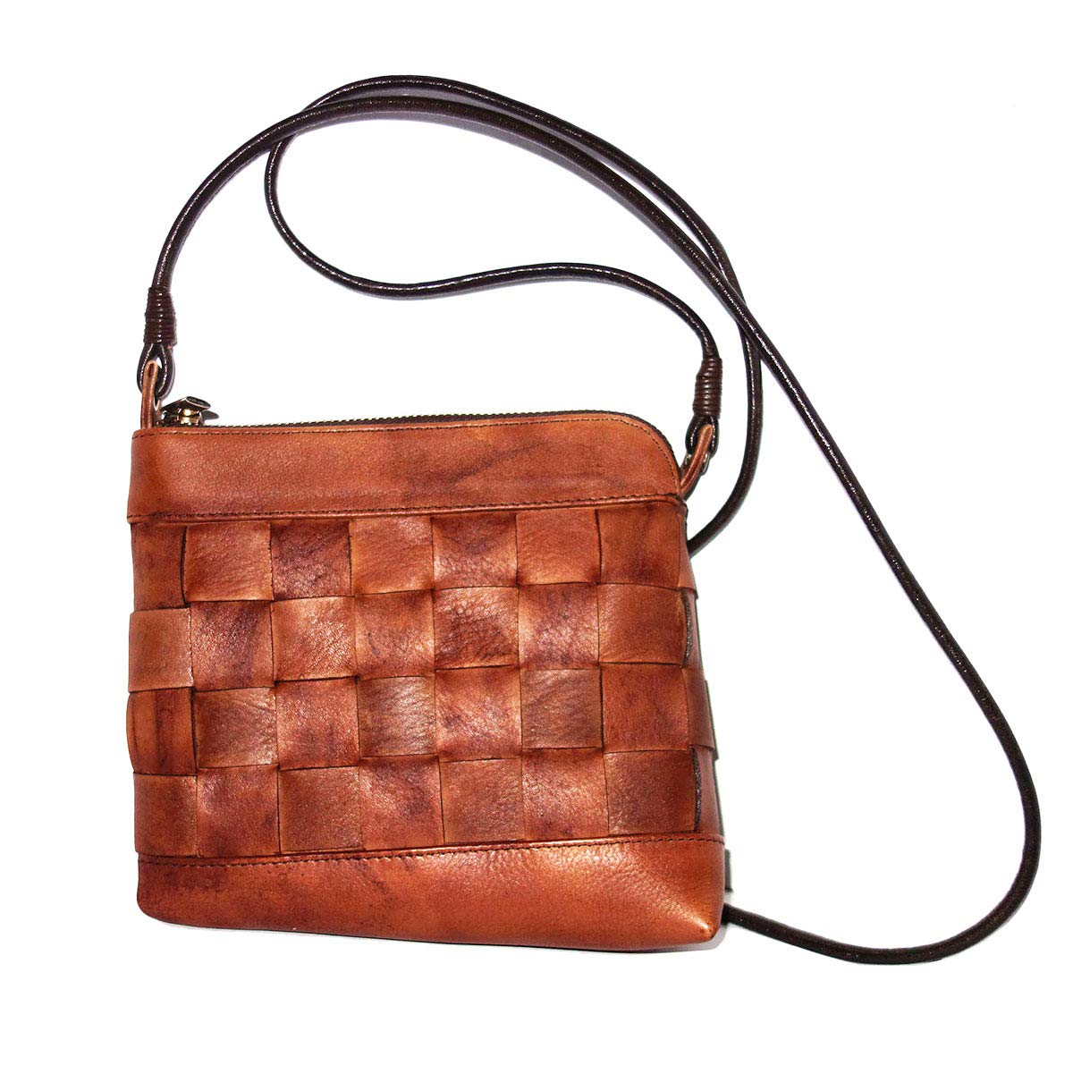 Genuine Leather Bag, Crossbody Bag for Women & Girls, Brown Color, Vintage & Washed Finish Purse …