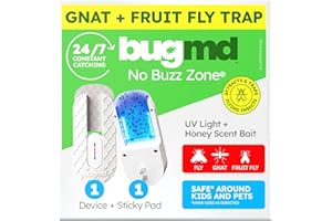 BugMD Fruit Fly Trap Indoor for Safer Home, Gnat Traps for House Indoor, Gnat Killer, Plug in Bug Catcher, Fly Trap, Insect Traps, Fruit Fly Killer