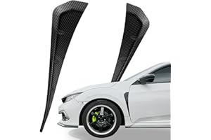 KEEGTBOX Carbon Fiber Style Car Fender Side Vents Decoration Sticker Trim ABS Material Spoiler Fender Decorative Stickers Air Flow Intake Hole Grille Auto Exterior Universal Accessories (Carbon Fiber)