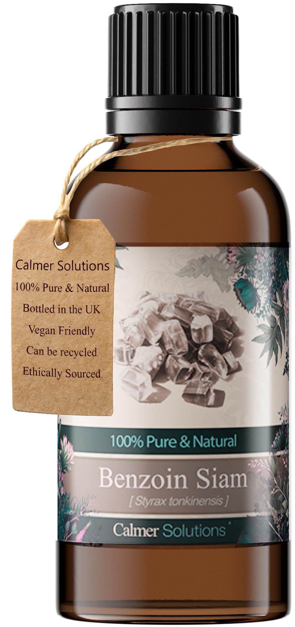 Calmer Solutions Benzoin Essential Oil 50ml – 100% Pure & Natural – Therapeutic Grade – Warming & Comforting – Made in The UK – Vegan & Cruelty-Free – for Diffusers, Skincare & Emotional Support