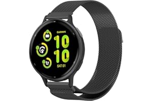 CeiLarv Metal Watch Band for Garmin Vivoactive 6/Vivoactive 5/Approach S44 S50/Forerunner 570 42mm/Forerunner 165/Amazfit Act