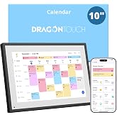 Dragon Touch 10.1 inch Digital Calendar Chore Chart &ndash; Interactive Touchscreen, Smart Family Planner, Hearth Display Desk Digital Calendar Seamless Scheduling Black