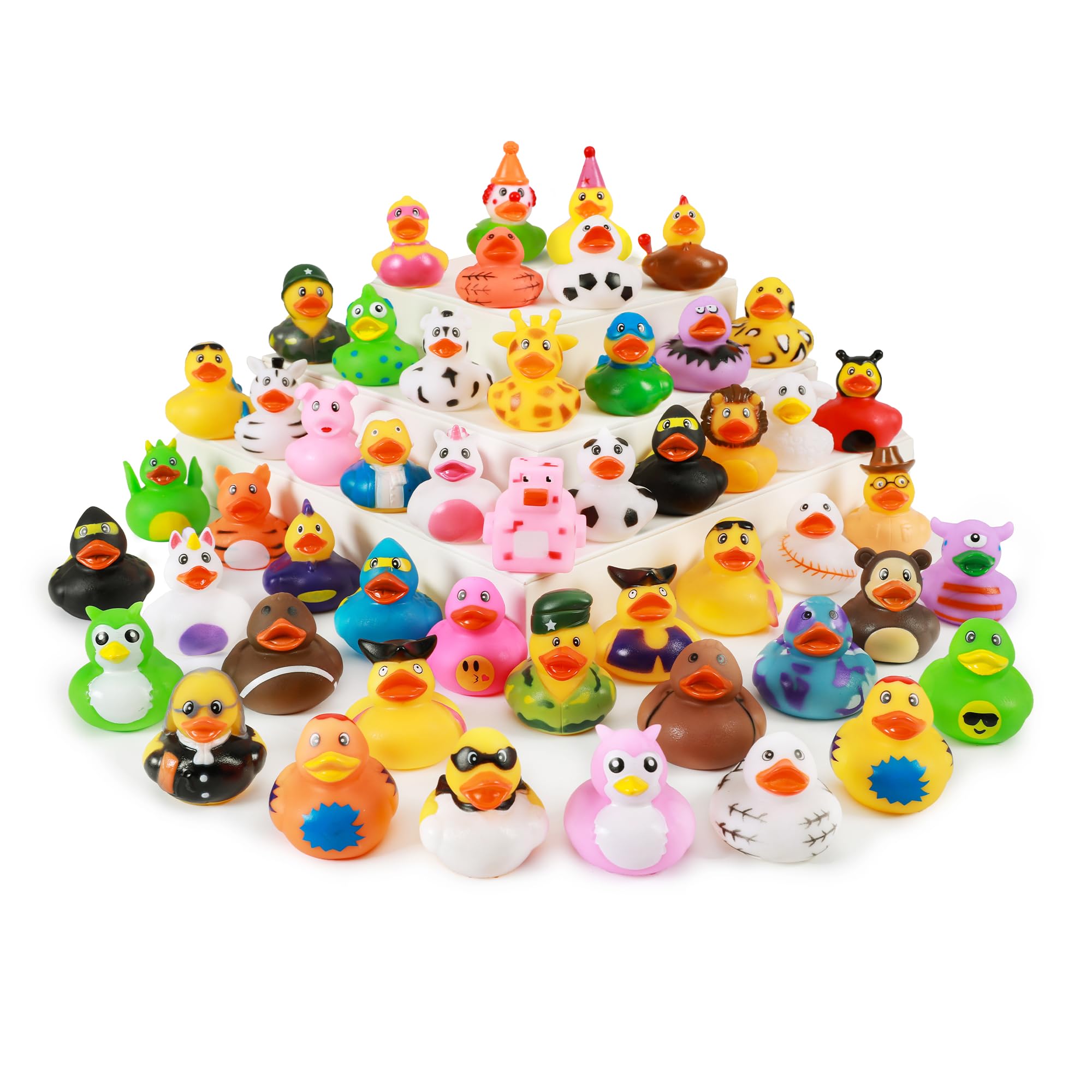 Photo 1 of WQTHE 30 Pack Rubber Duck for Jeeps Ducking - 2.3 Inch Bulk Floater Duck for Kids - Baby Bath Toy Assortment - Party Favors, Birthdays, Bath Time, and More (30 Varieties)