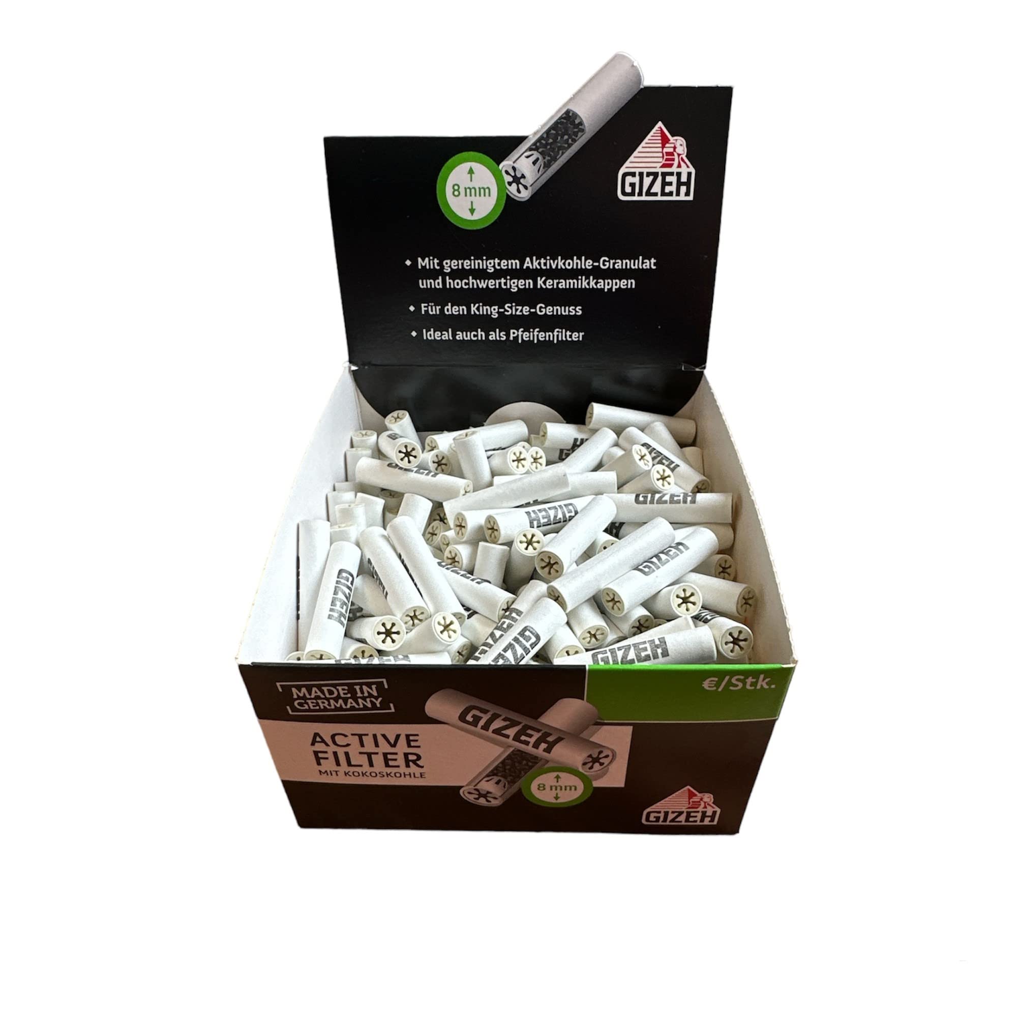 Gizeh 19038 Activated Carbon Filter 8 mm Ceramic