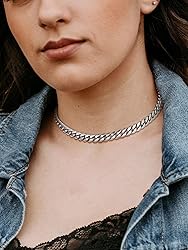 Chunky Choker Chain Necklace for Women Men 14 inch