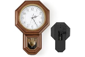 Sunexinlo Pendulum Wall Clocks Battery Operated,Regulator Wall Clock with Pendulum,Vintage Decorative Grandfather Clock for L