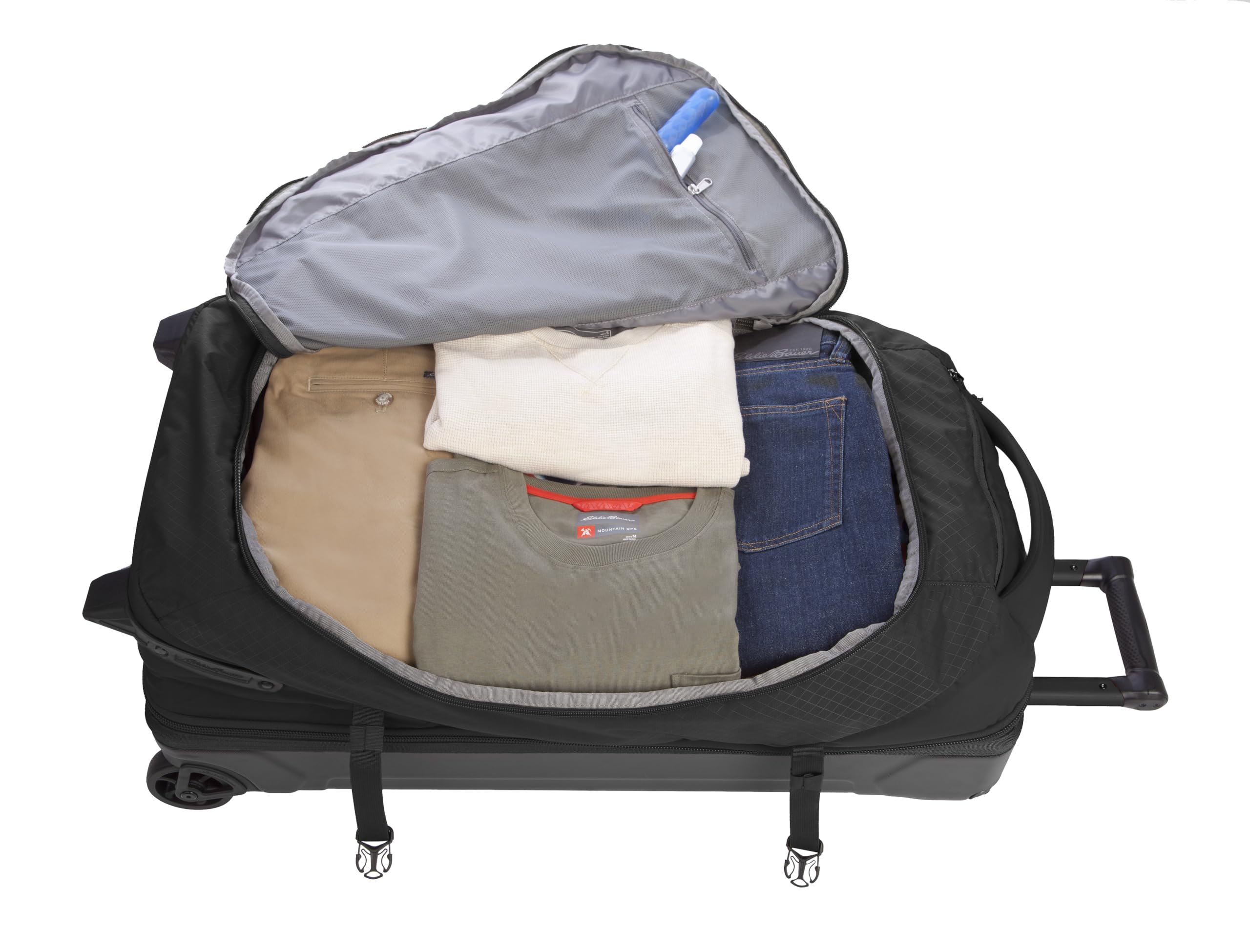 Eddie Bauer Expedition 30 Duffel Bag 2.0-Lightweight Travel Luggage Made from Rugged Polycarbonate, Black