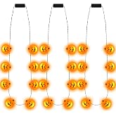 JOYIN 3 Pcs Halloween LED Necklace Pumpkin Shaped Jack o' Lantern Glowing Necklaces for Halloween Party Favor and Supplies, Party Costume Accessory Supplies